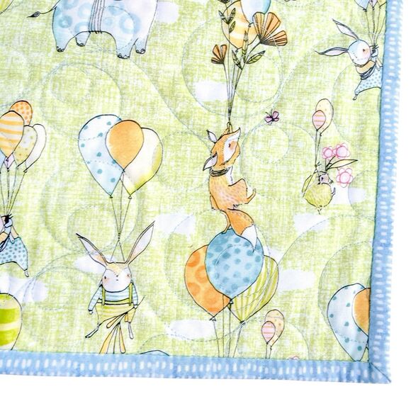 Handmade Baby Quilt – Cori Dantini Hello World Animals Crib Nursery Blanket - Picture 10 of 11